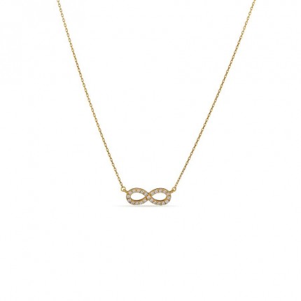 Collar de oro amarillo 18K símbolo infinito de circonitas de 42 cm