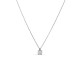 Collar de oro blanco de 18K de 42 cm y colgante de circonita mediana