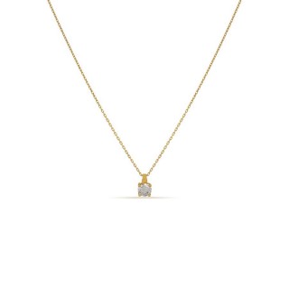 Collar de oro amarillo de 18K de 42 cm y colgante de cirita mediana