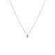Colar em ouro branco 18K e pequeno pendente de zircónia de 42 cm