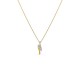 Colar em ouro 18K de 42 cm com 2 barras bicolores e 3 diamantes