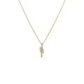Collar de oro de 18K de 42 cm con 2 barras bicolor y 3 diamantes