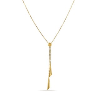 Collar de oro amarillo de 18K con colgantes triangulares de 42 cm