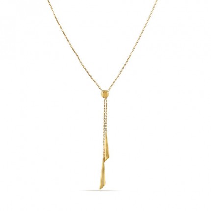 Colar em ouro amarelo 18K com pendentes triangulares de 42 cm