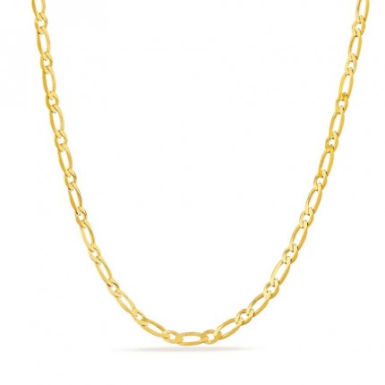 Cadena de oro amarillo de 18K programada 1x1 - 4 mm