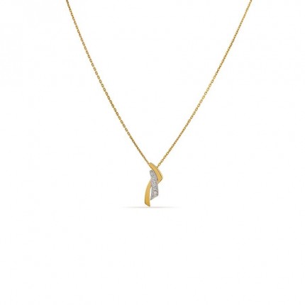 Collar de oro amarillo 18K. y colgante con diamantes