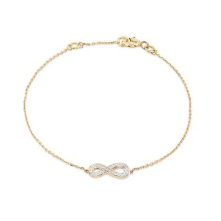 Pulsera de oro amarillo 18K símbolo infinito de diamantes