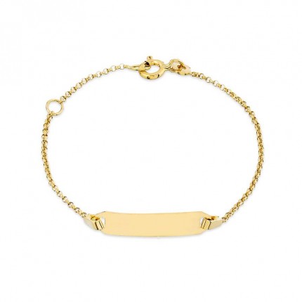 Pulsera identidad bebé de oro amarillo 18 K con cadena 3x1