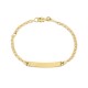 Pulseira de identidade para bebé em ouro amarelo 18K com fio de marinheiro