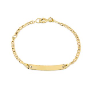 Pulseira de identidade para bebé em ouro amarelo 18K com fio de marinheiro