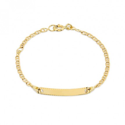 Pulseira de identidade para bebé em ouro amarelo 18K com fio de marinheiro