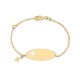 Pulsera identidad bebé de oro amarillo de 18K forma oval