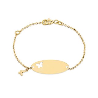 Pulsera identidad bebé de oro amarillo de 18K forma oval