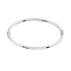 Pulsera de oro blanco de 18K rígida con perfil redondo