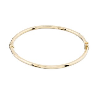 Pulsera de oro amarillo de 18K rígida con perfil redondo