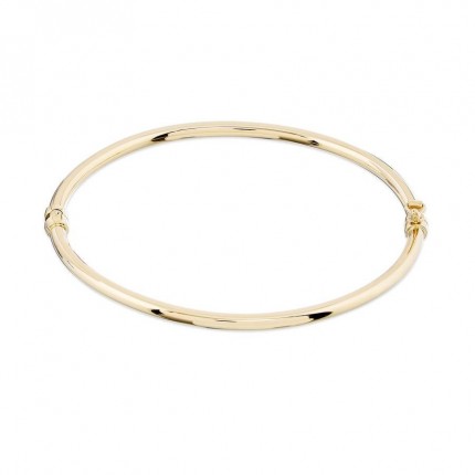 Pulseira rígida em ouro amarelo 18K com perfil redondo