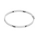 Pulsera de oro blanco de 18K rígida con perfil rectangular