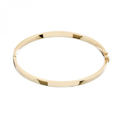 Pulsera de oro amarillo de 18K rígida con perfil rectangular