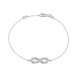 Pulsera de oro blanco de 18K símbolo infinito de circonitas