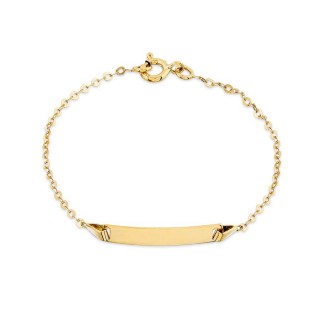 Pulseira em ouro amarelo 18K de identidade correia gourmette