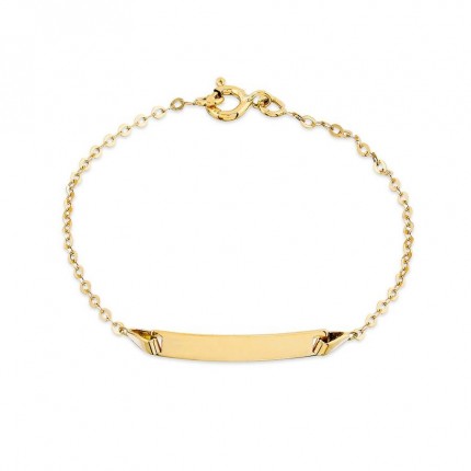 Pulseira em ouro amarelo 18K de identidade correia gourmette