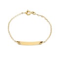 Pulsera de oro amarillo de 18K identidad cadena gourmette