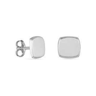 Pendientes de oro blanco de 18K diseño cuadrado