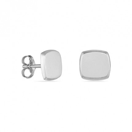 Brincos de design quadrado em ouro branco 18K