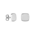 Brincos de design quadrado em ouro branco 18K