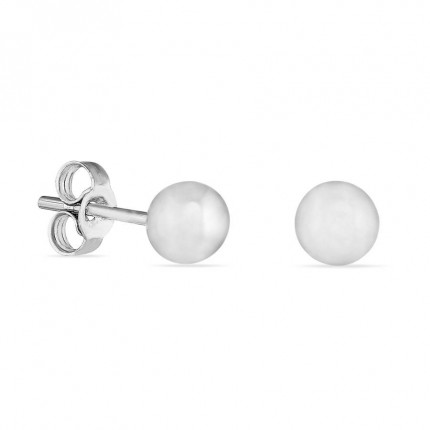 Brincos em ouro branco 18K modelo bolas 5 mm