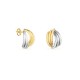 Brincos em ouro bicolor  18K com fecho de pressão