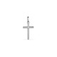 Pendente em cruz em ouro branco 18K e diamante central 0.01 ct