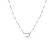 Collar de oro blanco 18K de 42 cm y corazón de diamantes 0.10 ct