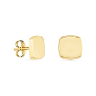 Brincos em ouro bicolor 18K . lisos e fecho de pressão