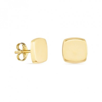 Brincos em ouro bicolor 18K . lisos e fecho de pressão