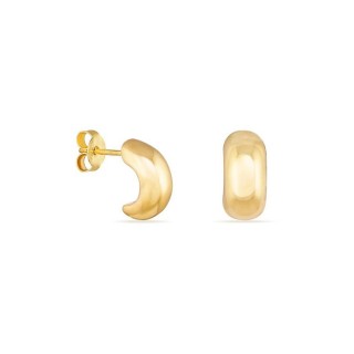 Brincos em ouro amarelo 18K com design de meio arco 5 x 12 mm