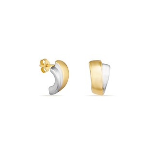 Brincos em ouro amarelo 18K rodiado com design assimétrico