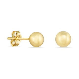 Pendientes de oro amarillo 18 K con bola dorada de 5 mm