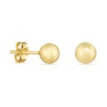 Brincos em ouro amarelo 18K com bola dourada de 5 mm