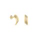 Pendientes de oro bicolor 18K acabado liso de tamaño pequeño