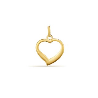 Pendente coração abertoouro amarelo 18K de tamanho grande