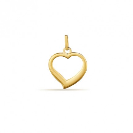 Pendente coração abertoouro amarelo 18K de tamanho grande