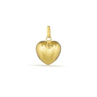Pendente coração ouro amarelo 18K sólido de tamanho grande 