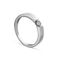 Anel em ouro branco 9K invisível e diamante 0.052CT