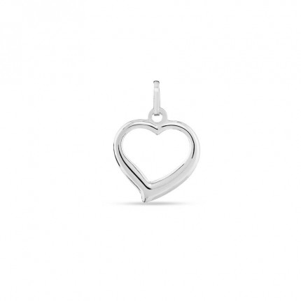 Pendente em ouro branco 18K com coração perfurado