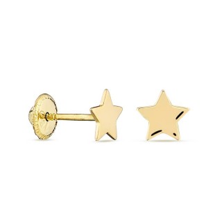 Brincos em ouro amarelo 18K com estrela