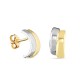 Pendientes de oro bicolor 18K lisos