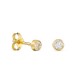 Pendientes de oro amarillo 18K en chatón con circonita 3MM