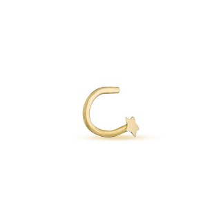 Piercing de oro amarillo 18K en estrella para la nariz