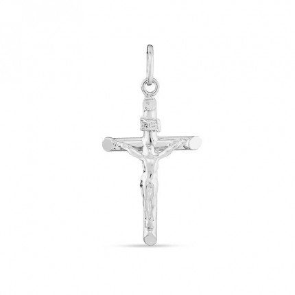 Pendente em prata com cruz e cristo
